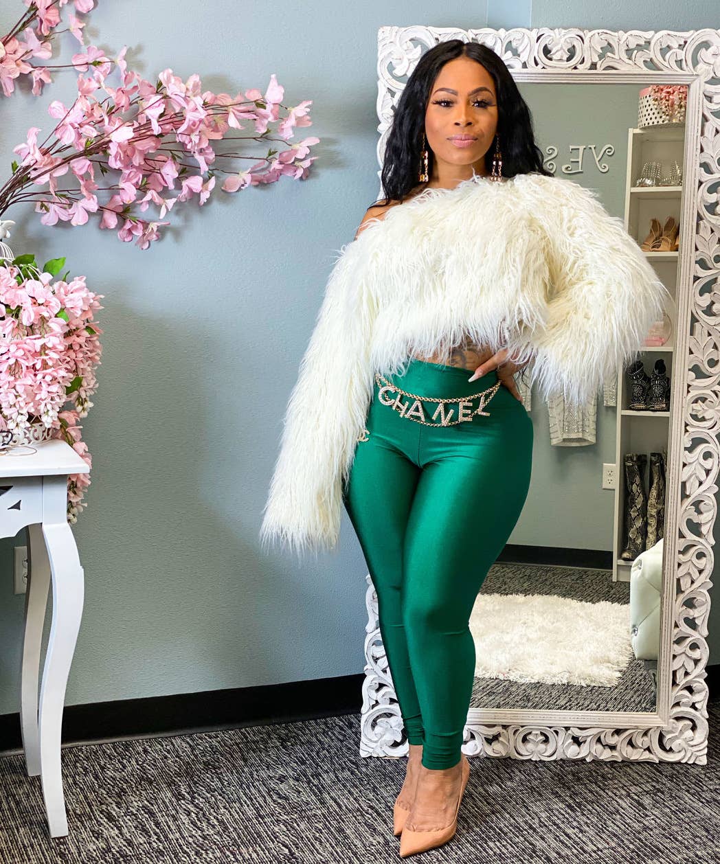 LINE SHOULDER GRADIENT ANTI-LONG HAIR SHORT FUR