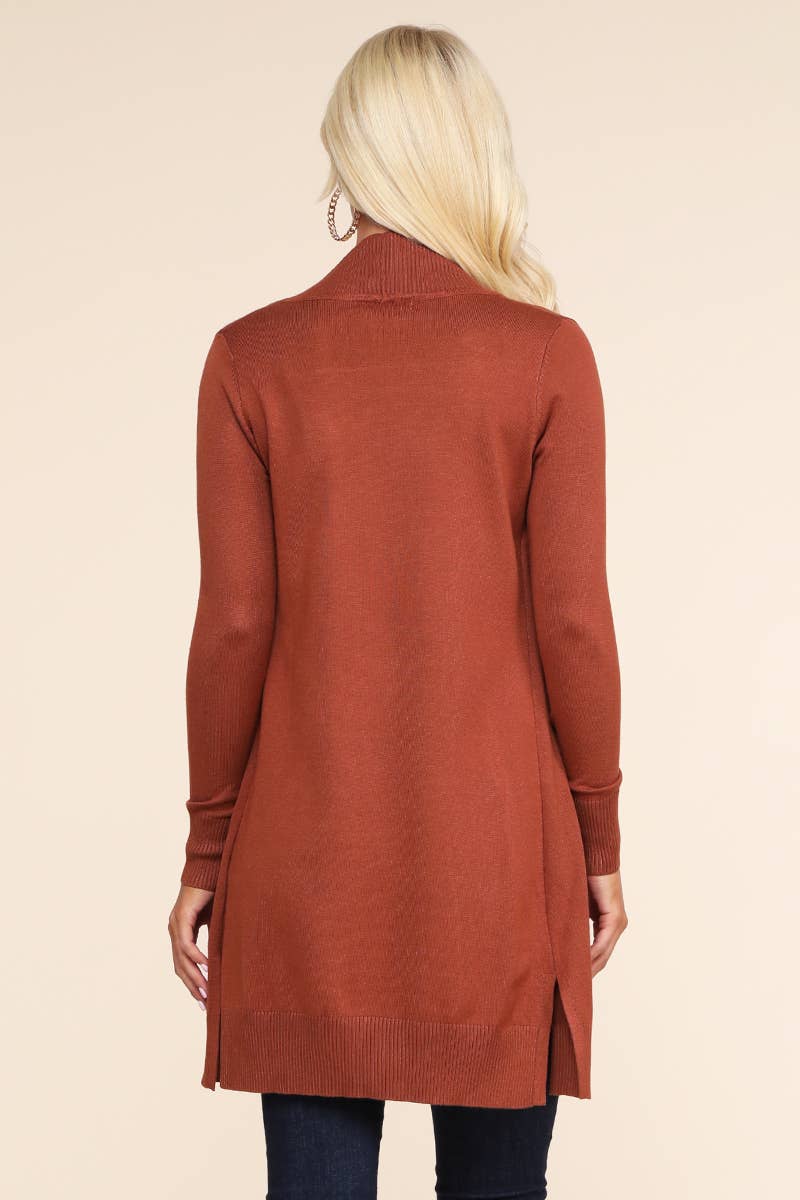 AWOCAL311_LONG SLEEVE OPEN FRONT CARDIGAN WITH SIDE POCKETS