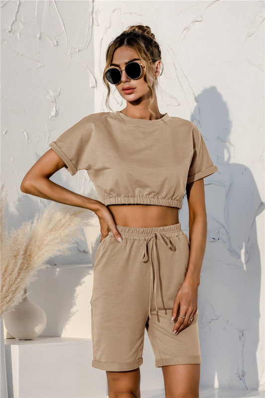 POCKET CASUAL HOODIE TWO-PIECE SET