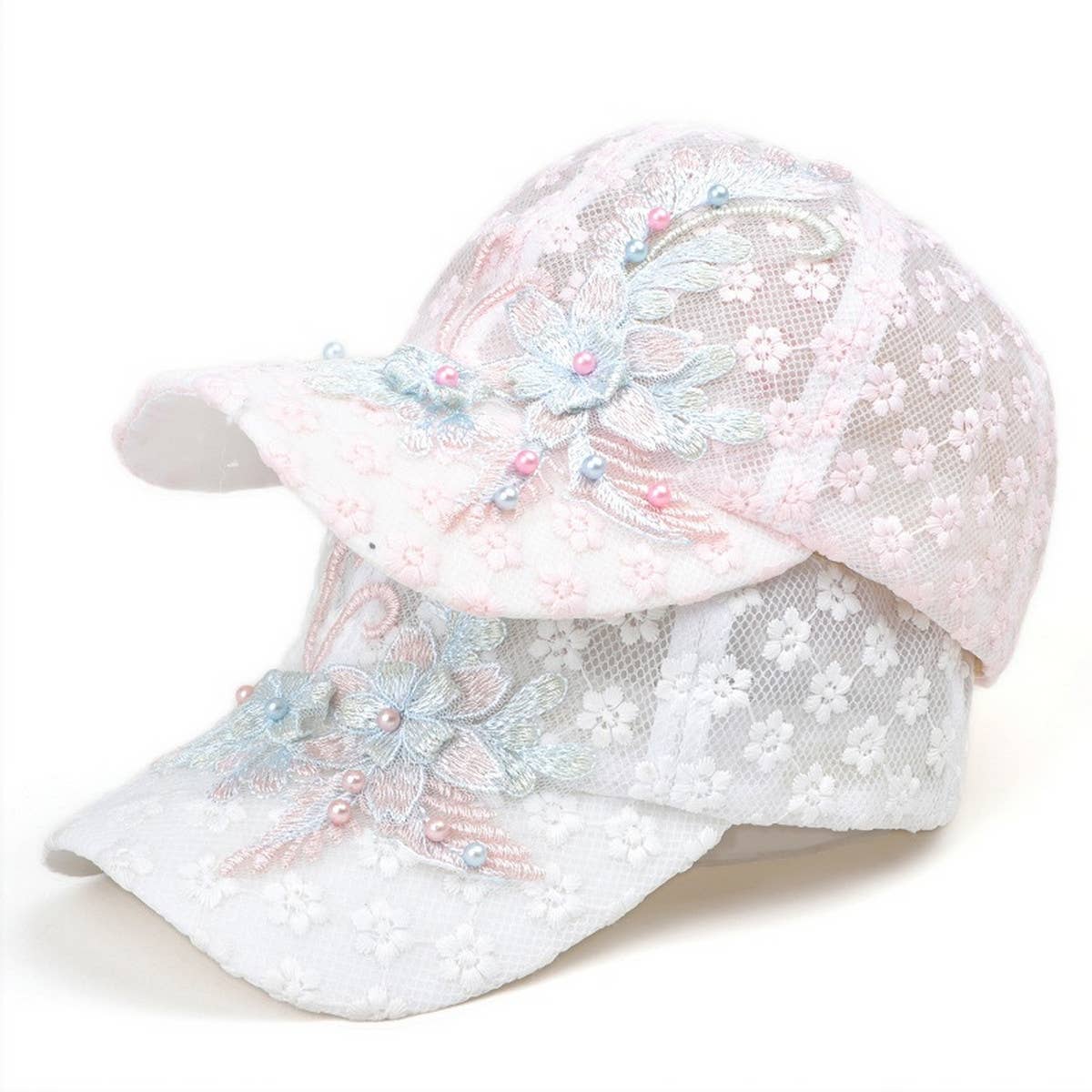 Summer Lace Floral Mesh Baseball Cap CWAH1533