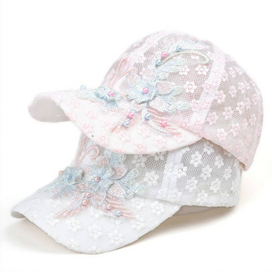 Summer Lace Floral Mesh Baseball Cap CWAH1533