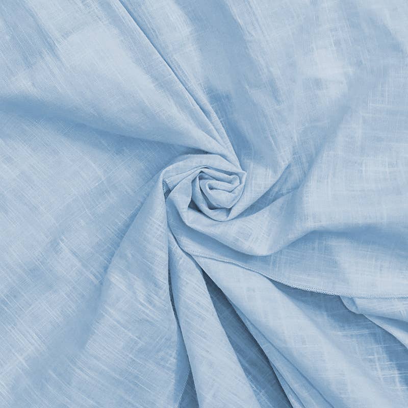 V-neck long cotton linen waist-cinching dress