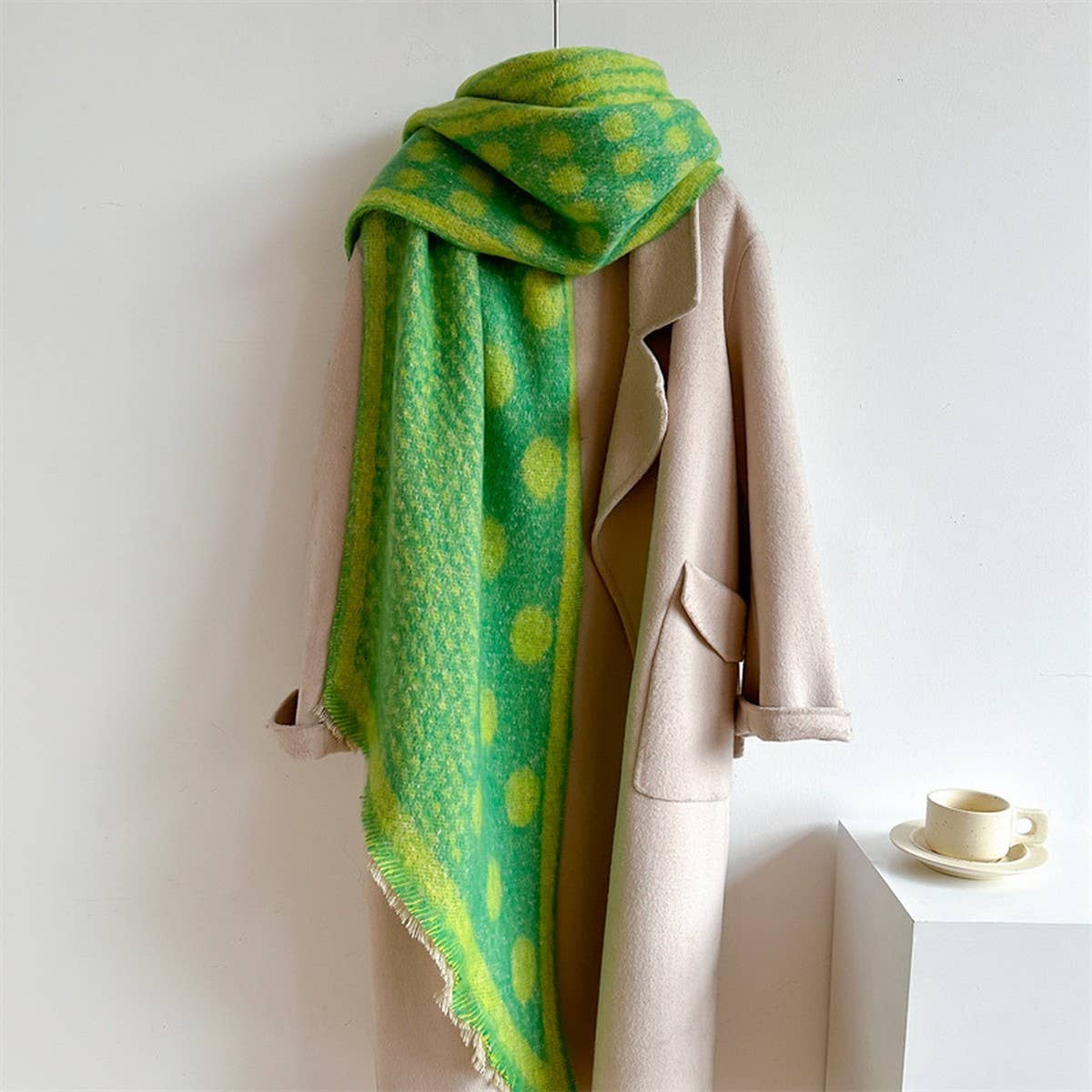 Polka Dot Loop Scarf ??Thick Warm Winter Shawl_CWASC0979