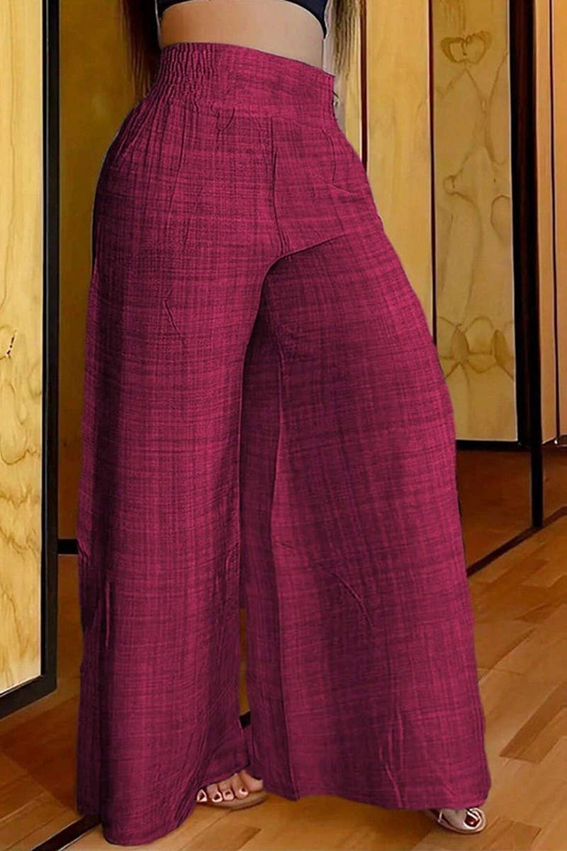 CWBLP2097_HIGH WAIST SOLID COLOR WIDE LEG PANTS