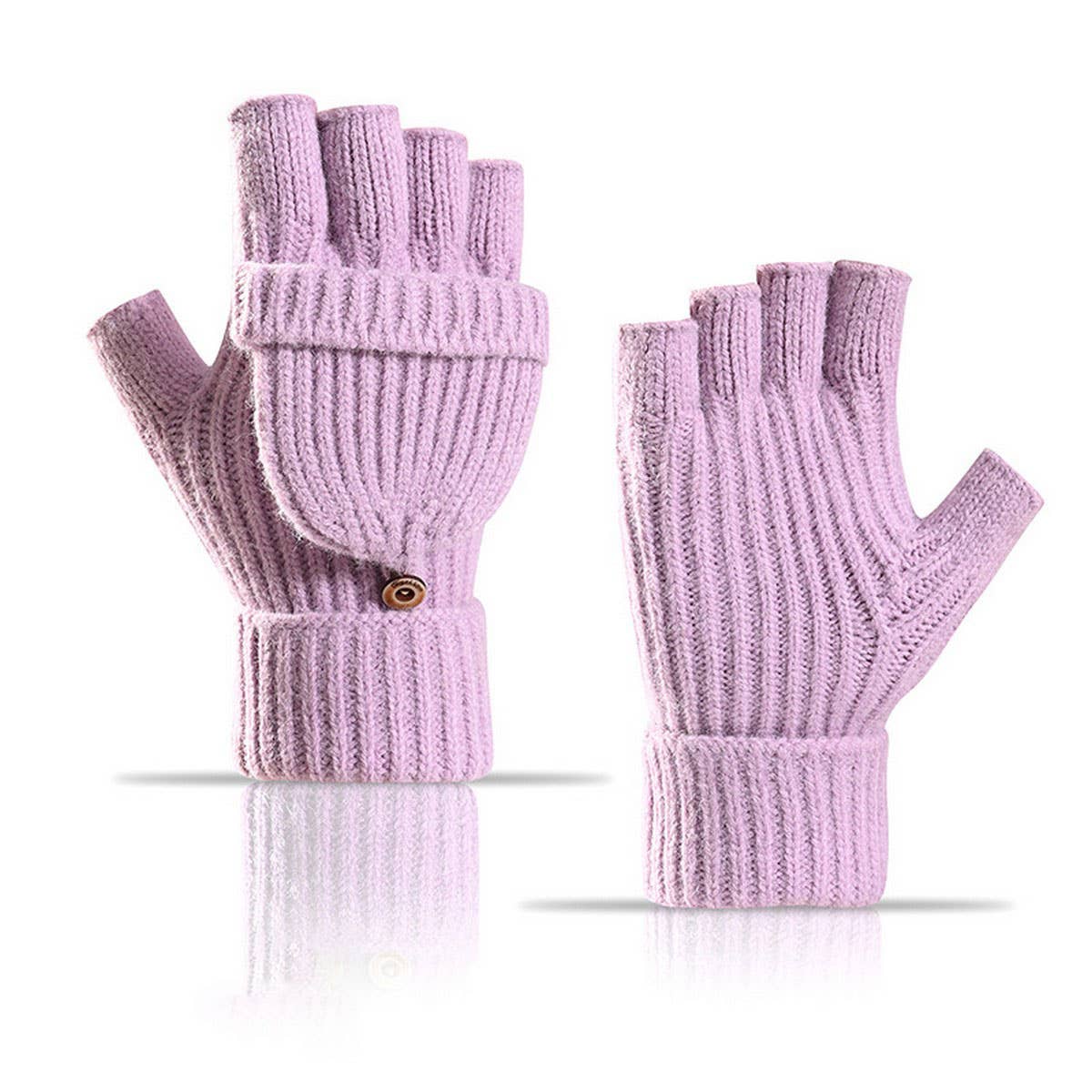 CWAG00588_UNISEX WINTER KNIT FLIP TOP FINGERLESS GLOVES