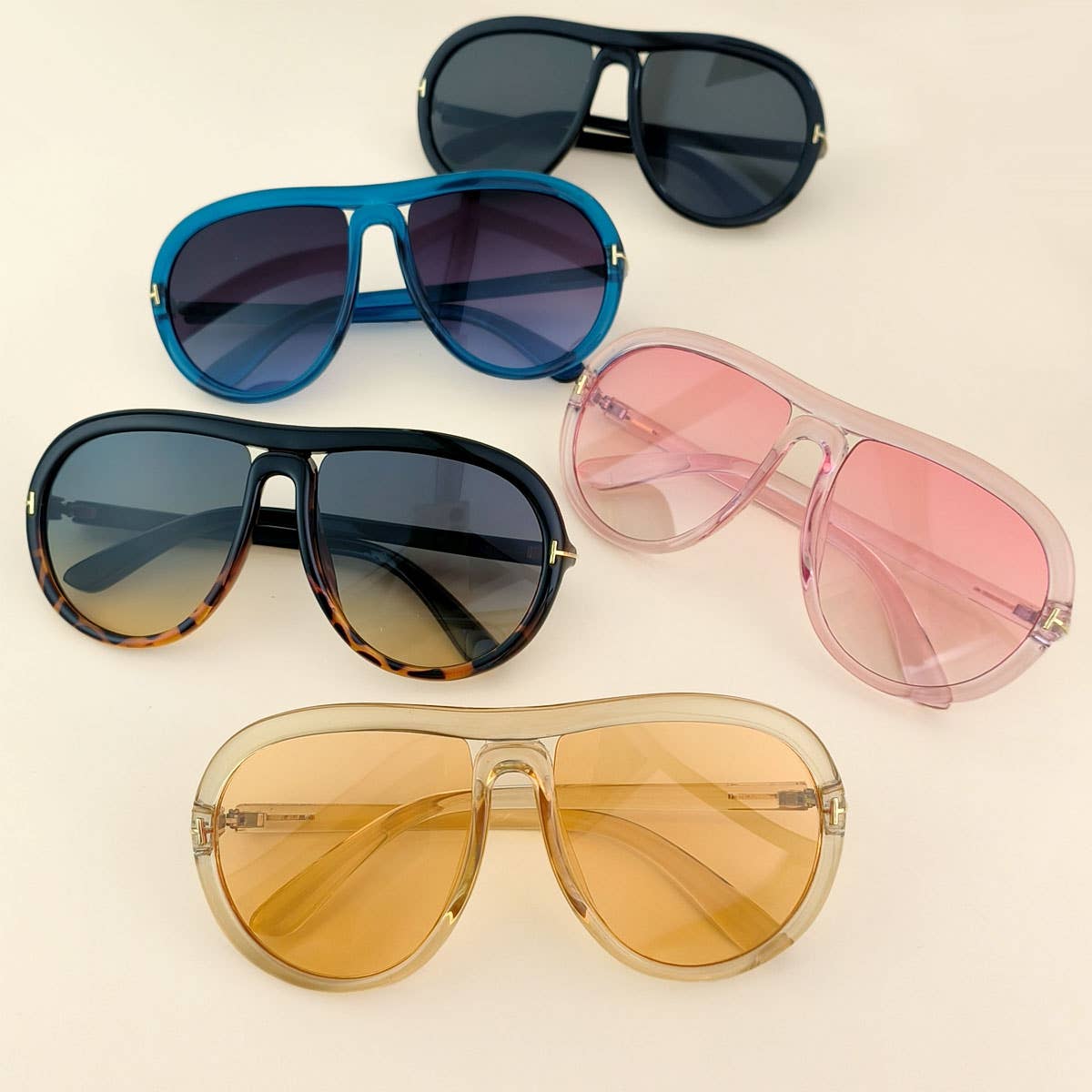 T-SHAPED SUNGLASSES RETRO LARGE FRAME SUNGLASSES