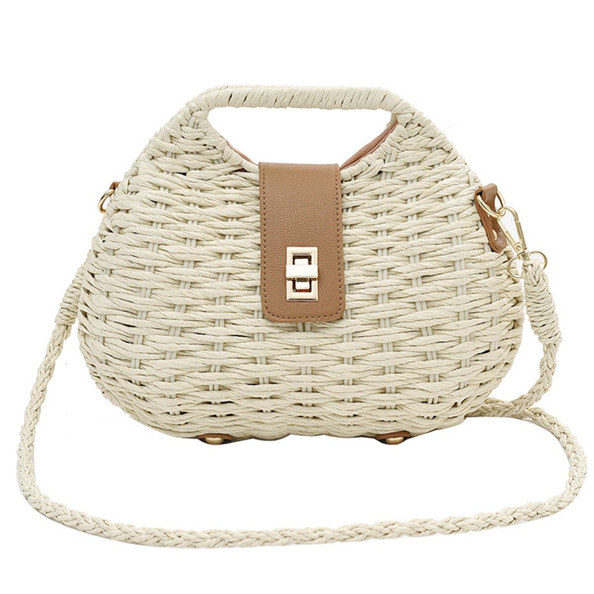 Straw woven fashionable crossbody handbag