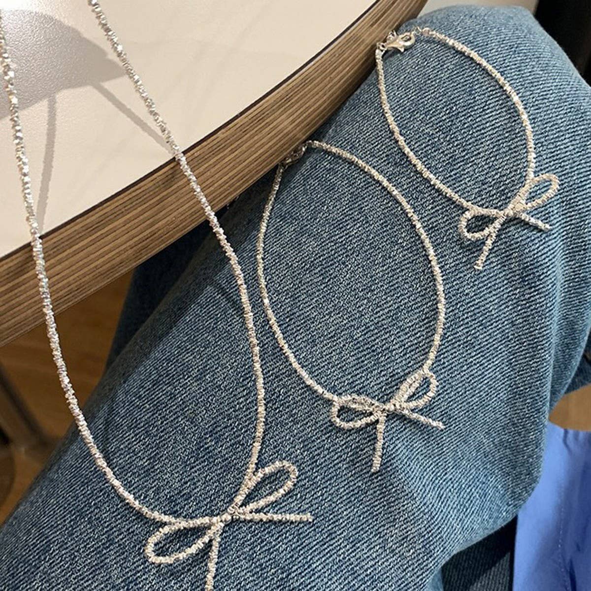 VERSATILE AND FAIRY BOW PENDANT DELICATE NECKLACE