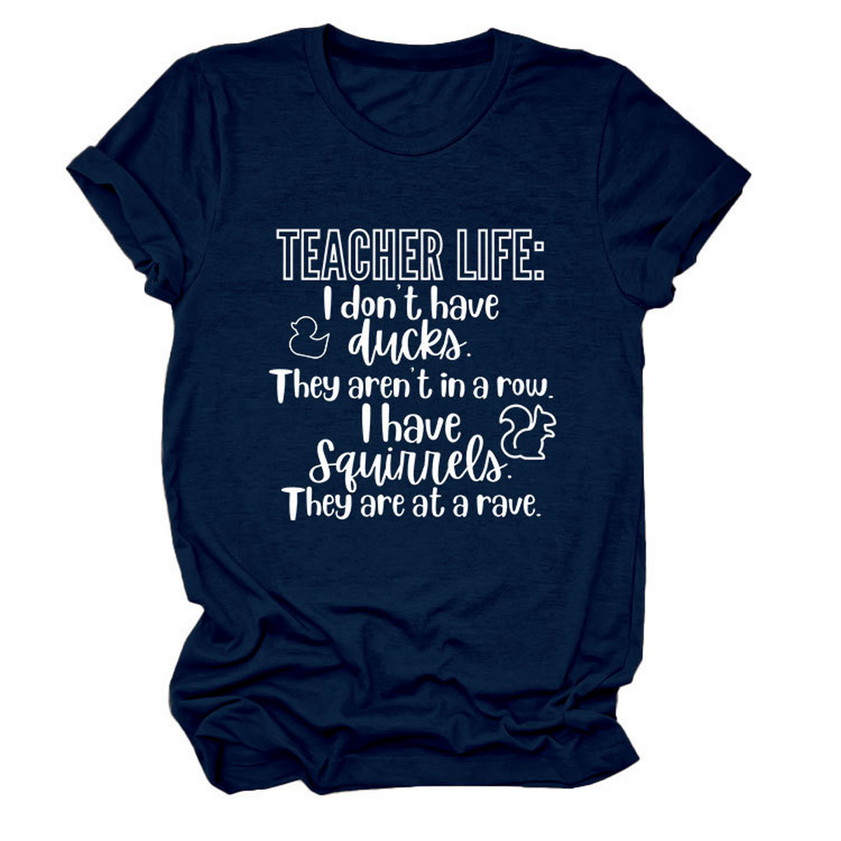 Casual Teacher Tee ??Round Neck Graphic Shirt_CWTTSL0479