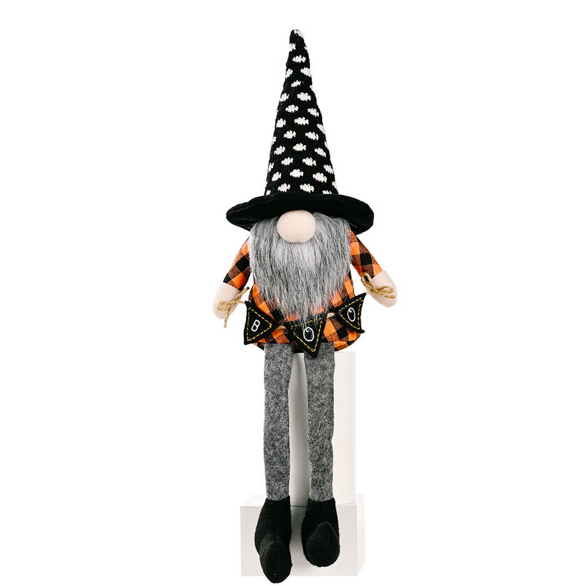 HALLOWEEN HANGING LEG DOLL ORANGE HAT ORNAMENTS
