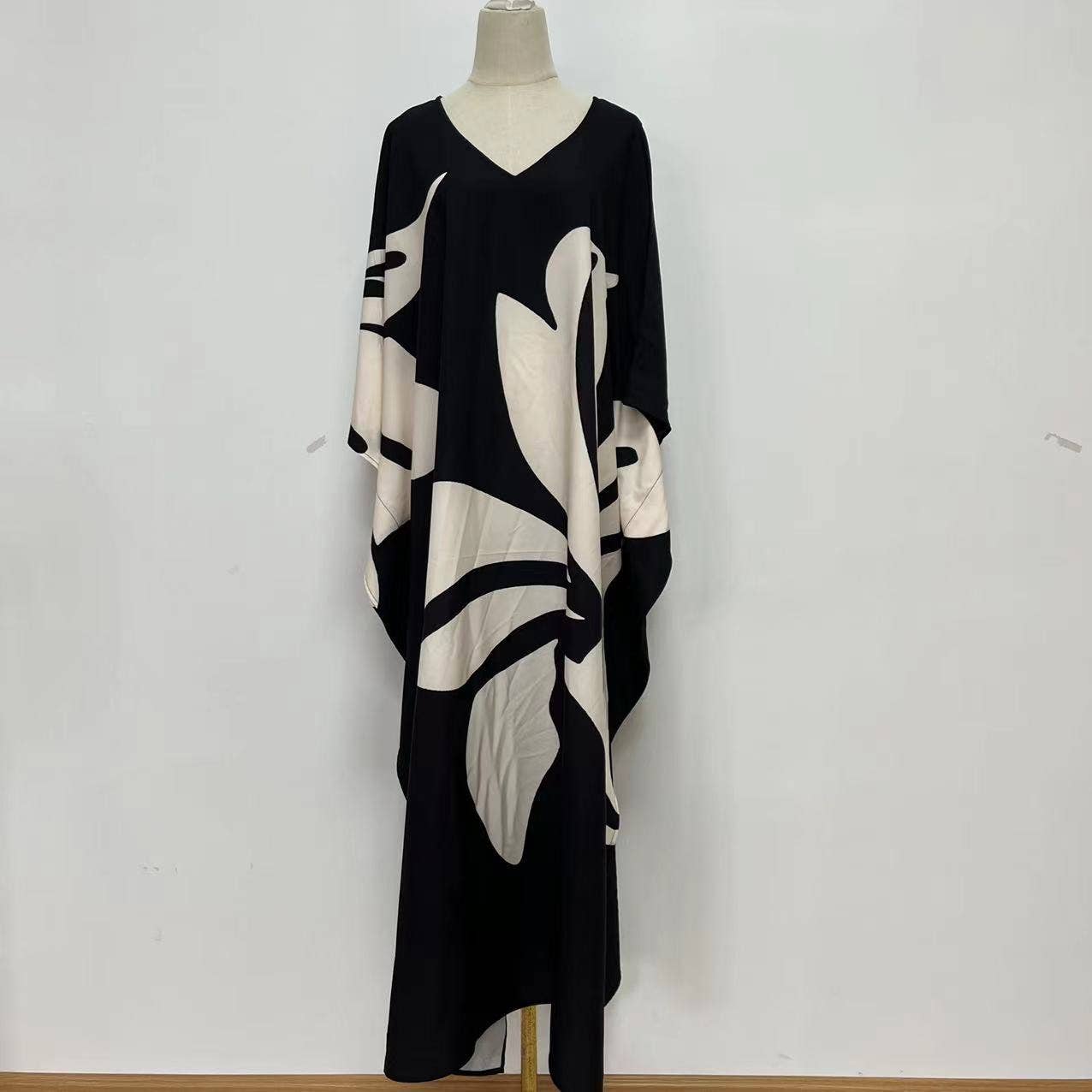 PRINTED BATSLEEVE GOWN LOOSE DRESS BIKINI BLOUSE