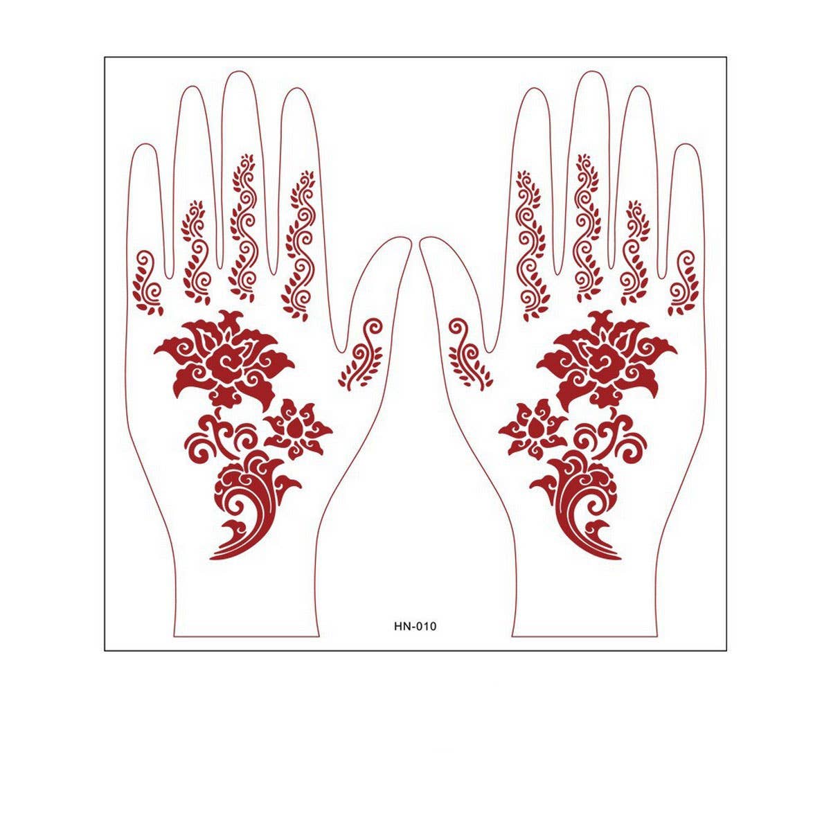 Realistic Henna Tattoo Stickers Brown Red Lace_CWMM8361