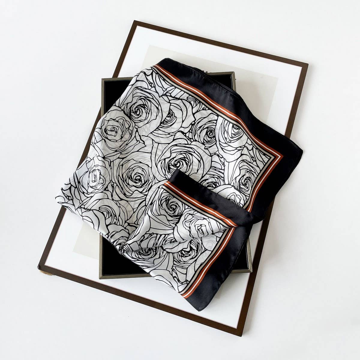 Elegant Polka Dot Satin Silk Scarf