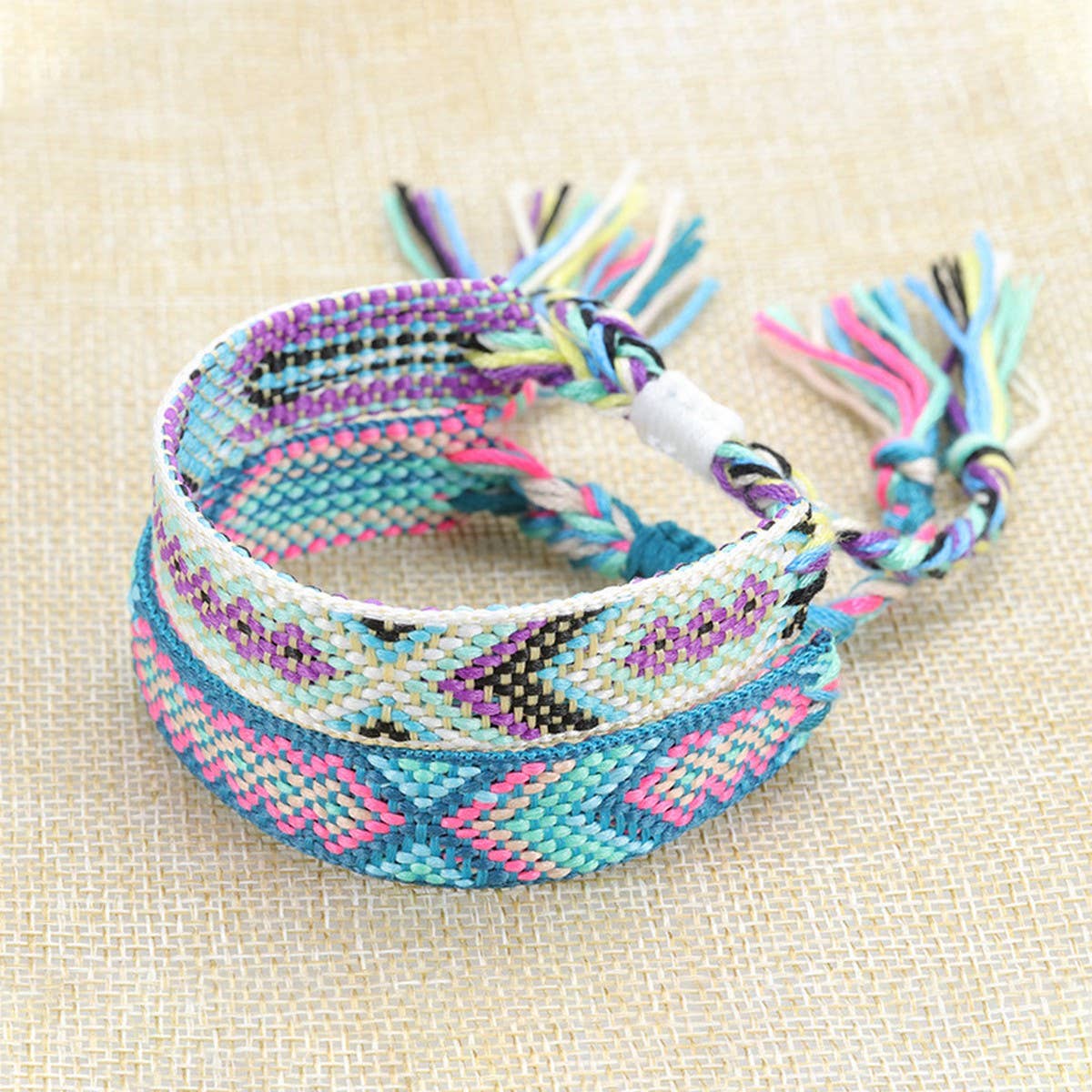 ETHNIC STYLE COLORFUL TASSEL WOVEN BRACELET