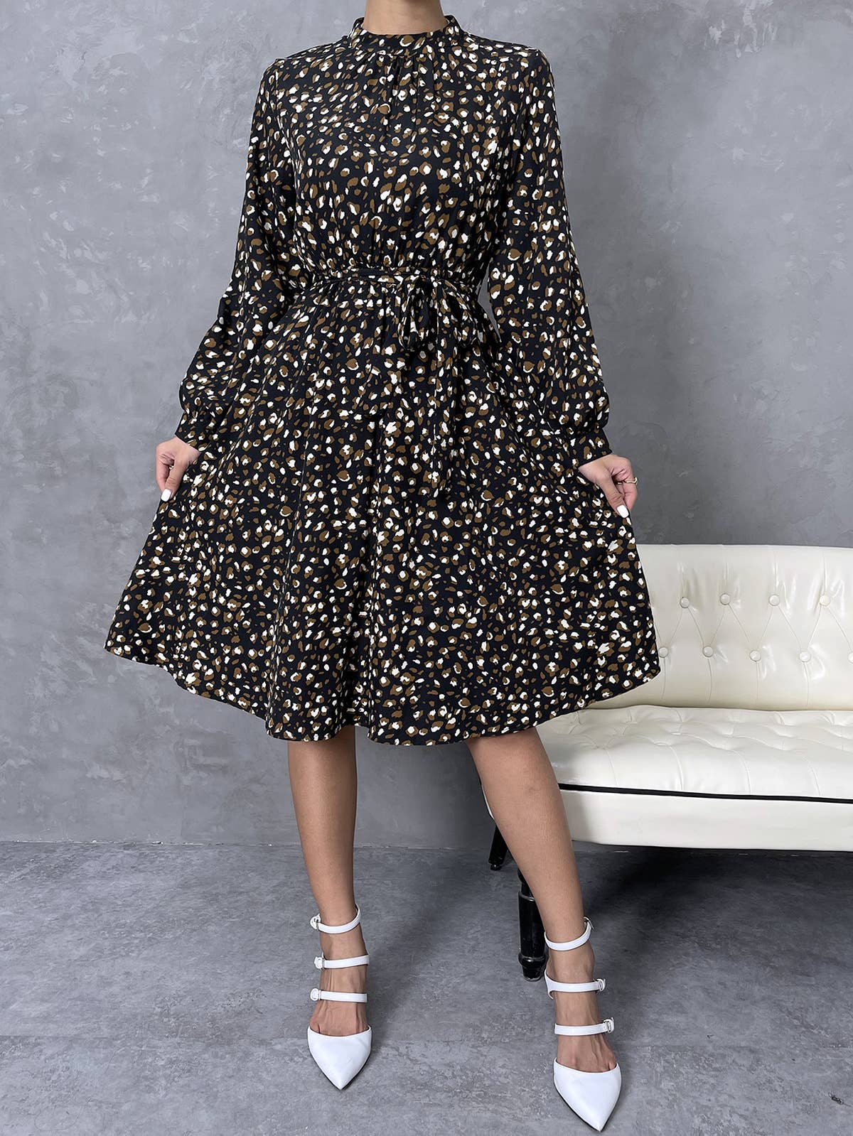 TEMPERAMENT DESIGN SENSE OF MID-STYLE DRESS