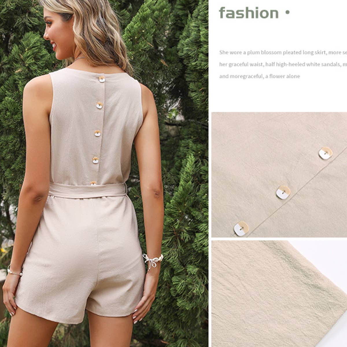 Lace-up tank top jumpsuit