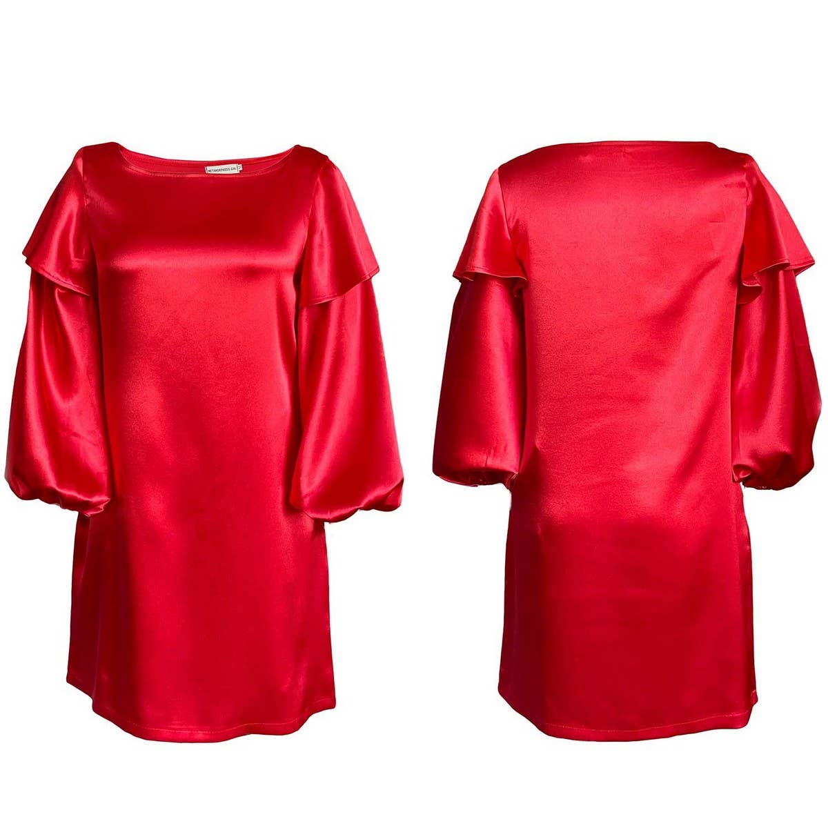 PLUS SIZE FASHION WOMEN'S LOOSE PUFF SLEEVE DRESS_CWDSD6167