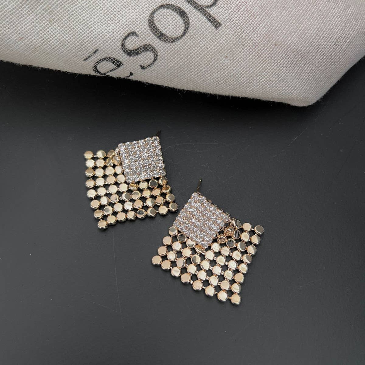 TRENDY ZIRCON DIAMOND TASSEL EARRINGS