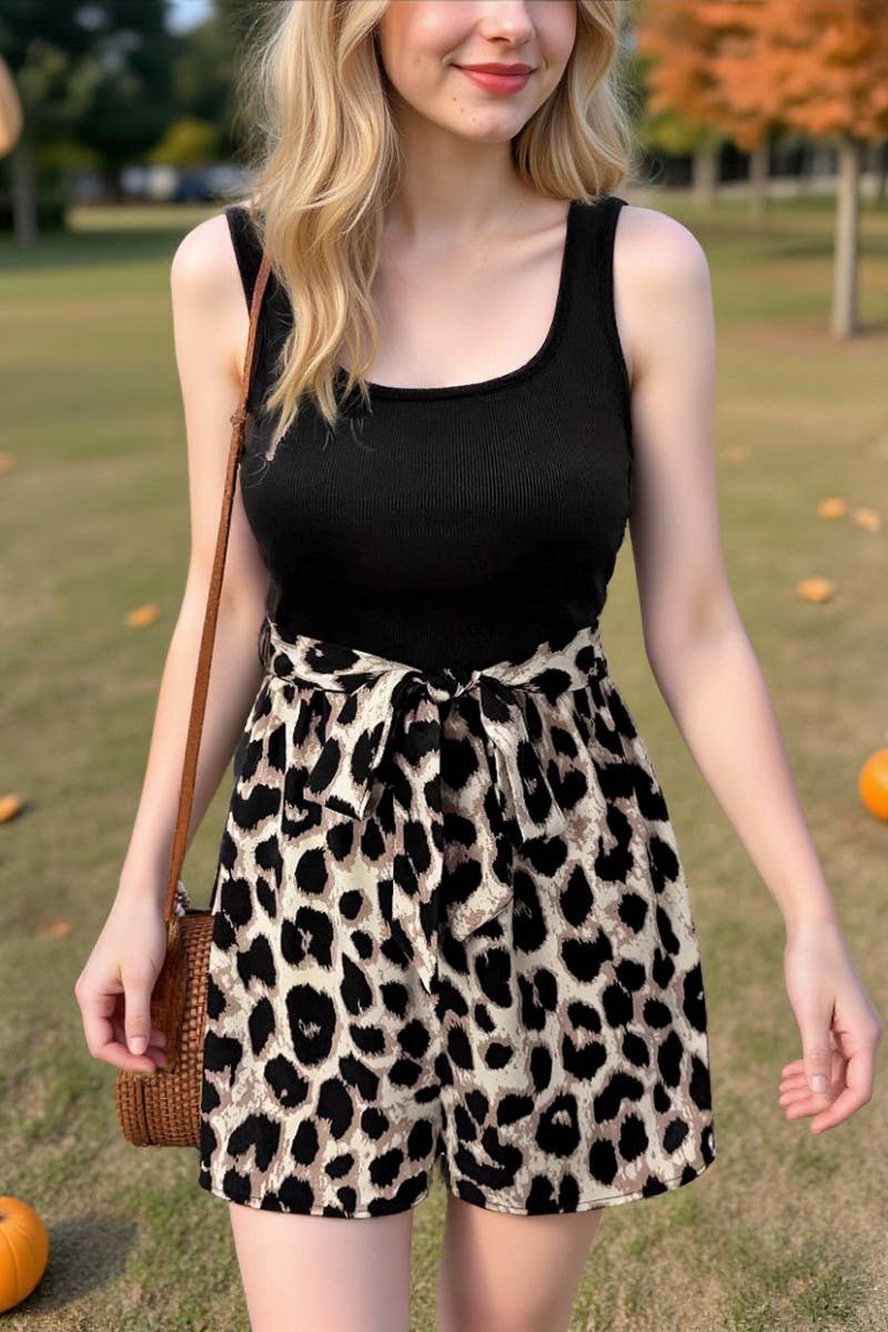 CWDHL01113_SUMMER LEOPARD PRINT SLEEVELESS JUMPSUIT