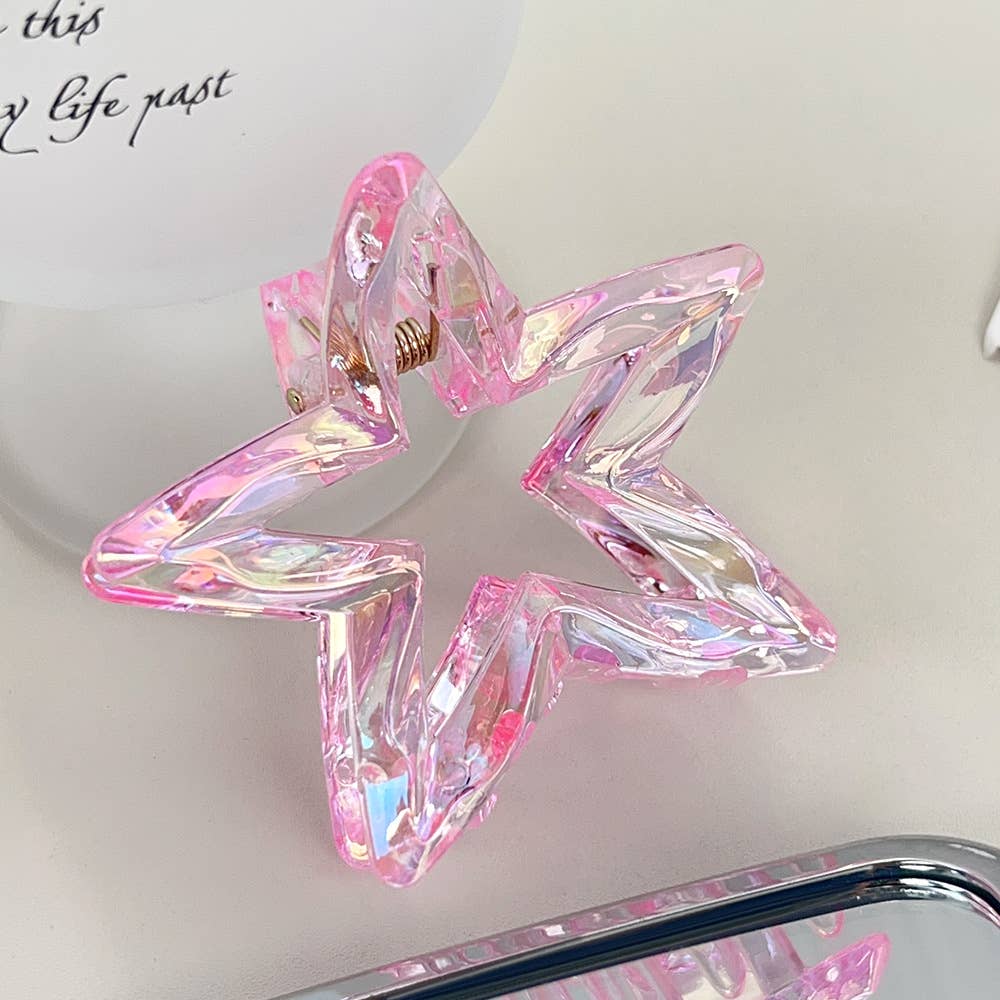 Crystal candy-colored five-pointed star grab clip