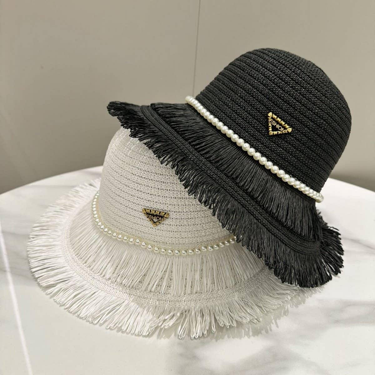 Summer beach vacation tassel straw hat_CWAH3511