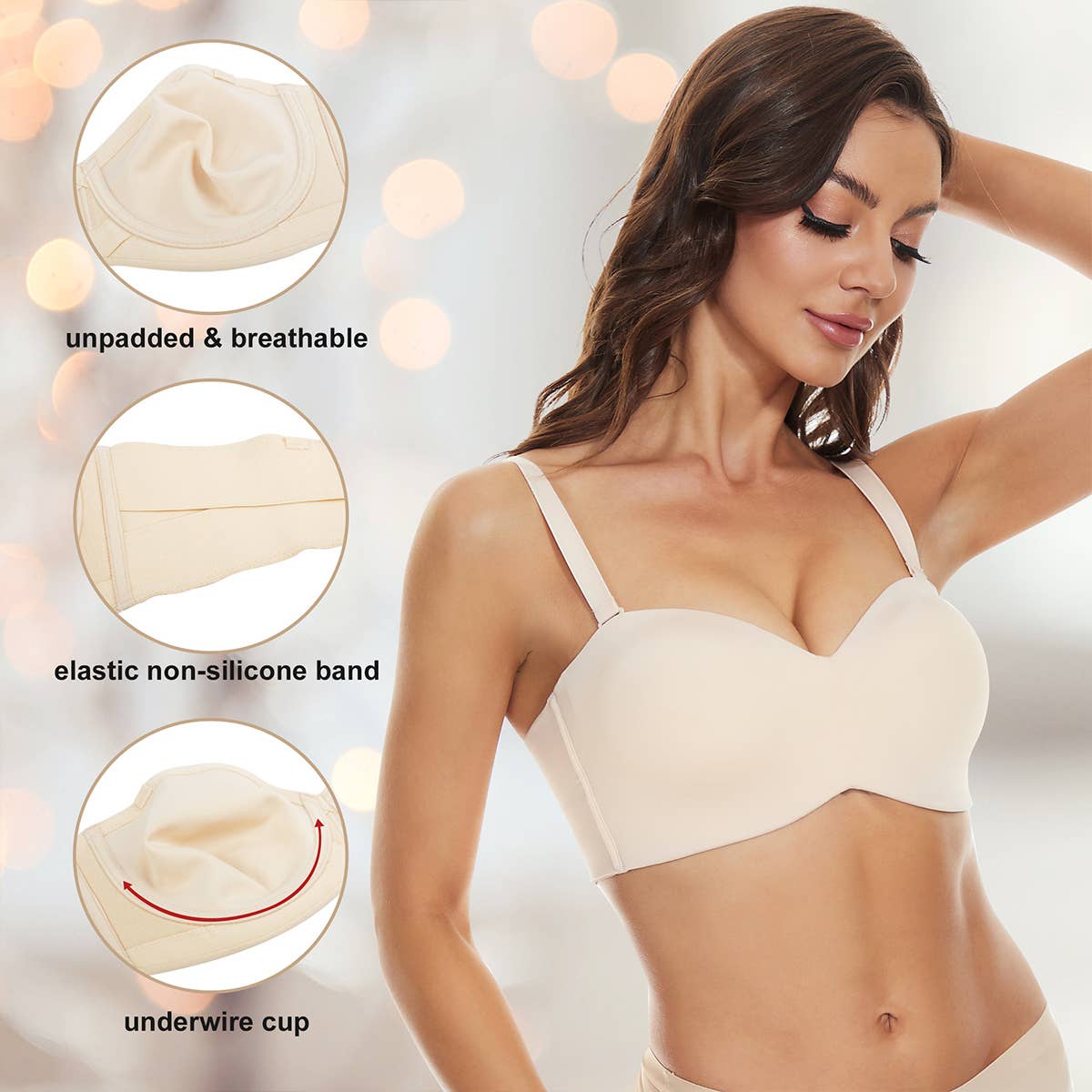 TRACELESS INVISIBLE BRA WITH STEEL RING
