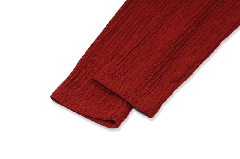 Sexy French U-neck slimming ribbed T-shirt