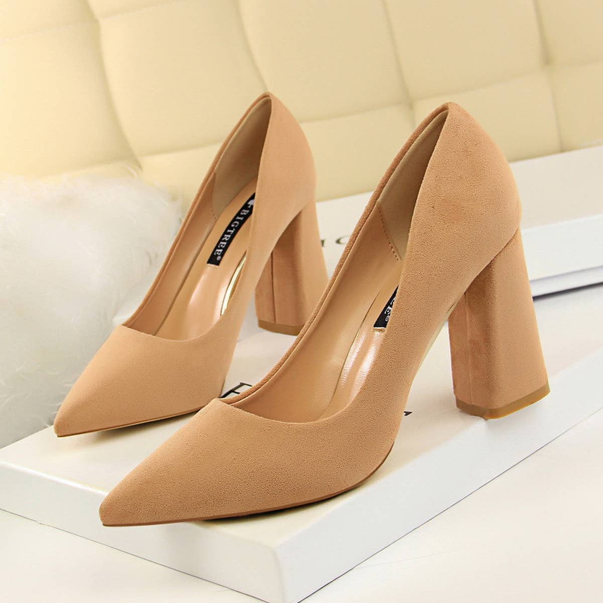 SIMPLE SUEDE SHALLOW-MOUTH POINTED HIGH HEELS_CWSHH0037