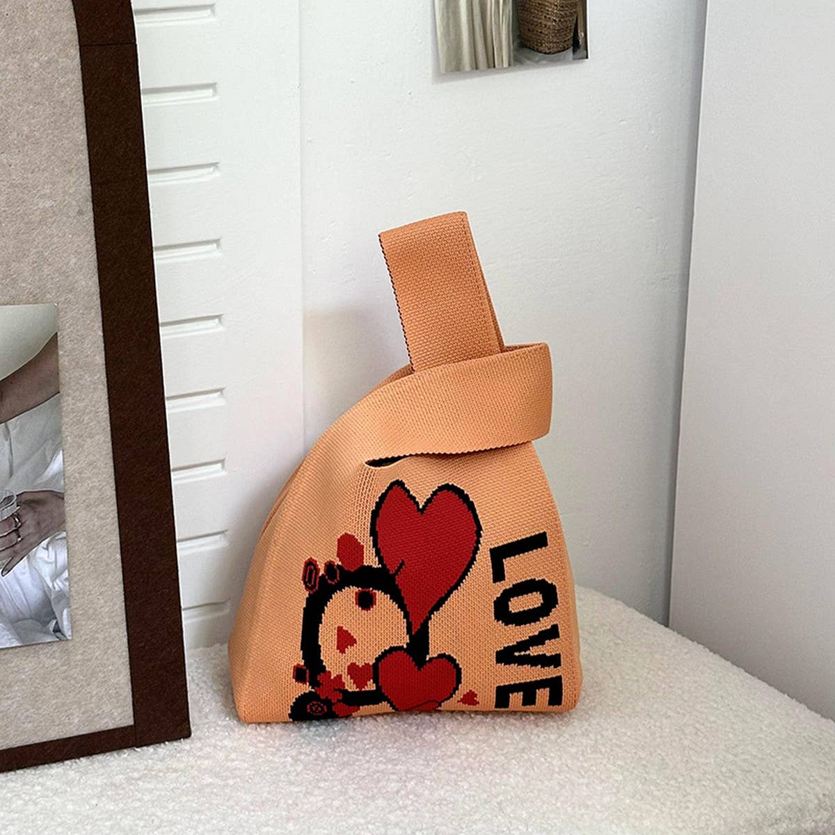 CARTOON RABBIT KNITTED BAG HANDBAG_CWAB3090