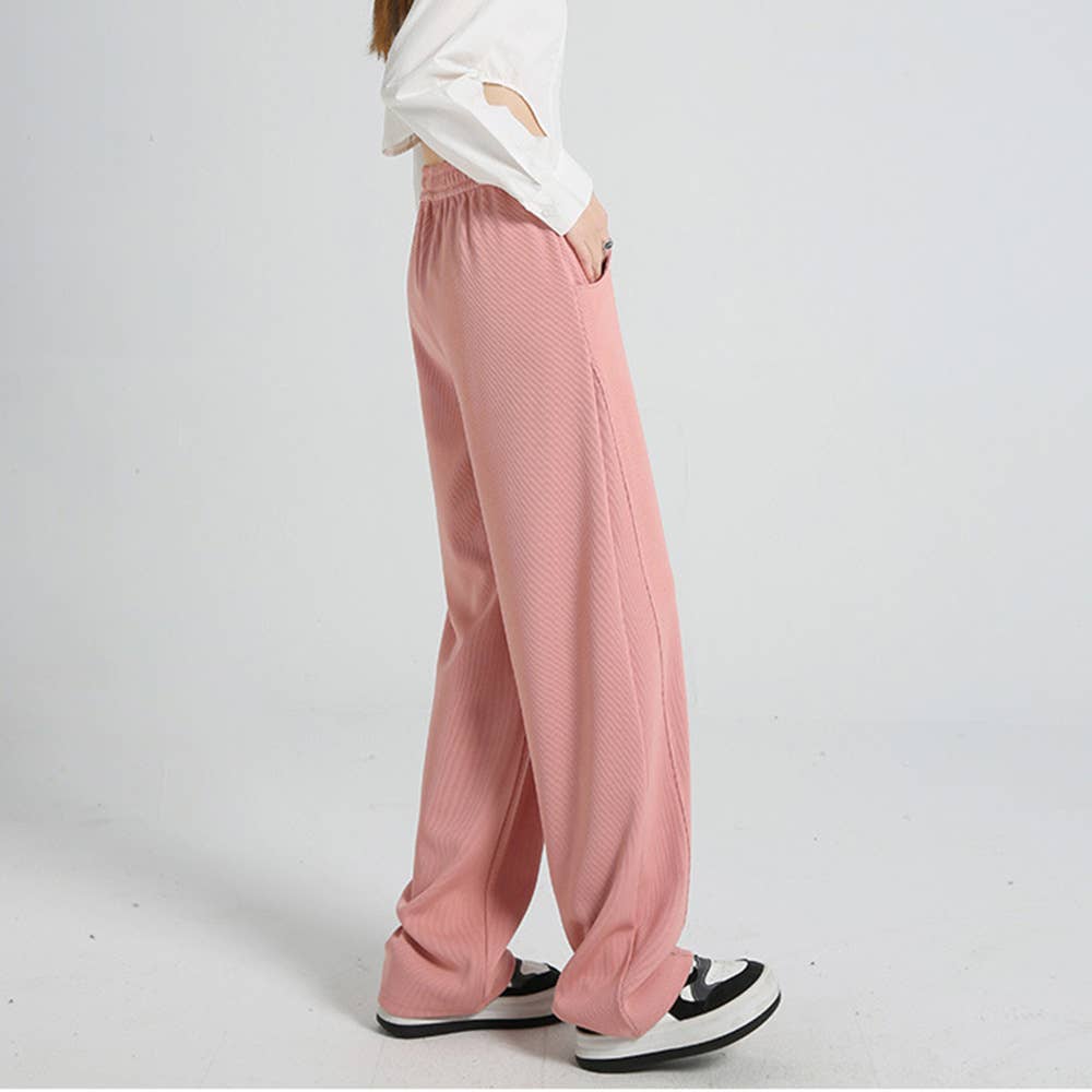 Loose high-waisted casual sports wide-leg pants