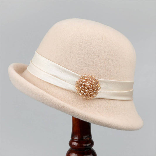 FRENCH RETRO WARM BUCKET HAT WITH PLEATED EDGES_CWAH1794