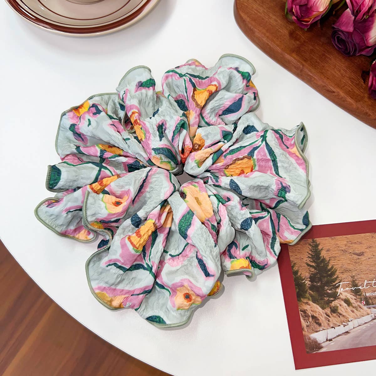 Floral vintage large intestine fabric hair band