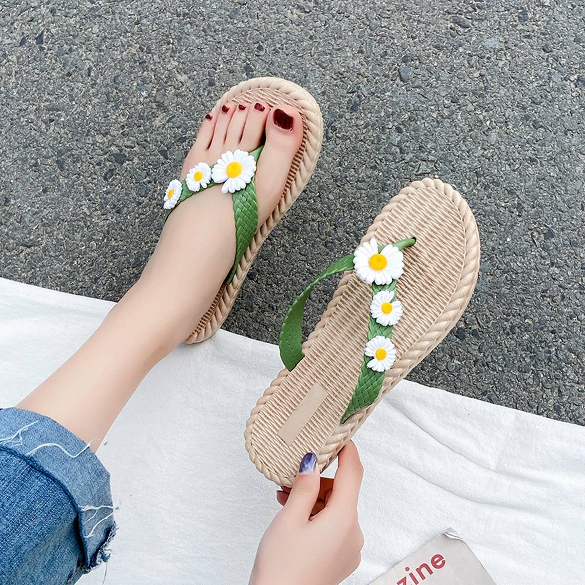 SUNFLOWER FLOWER SUMMER BEACH FLIP FLOPS
