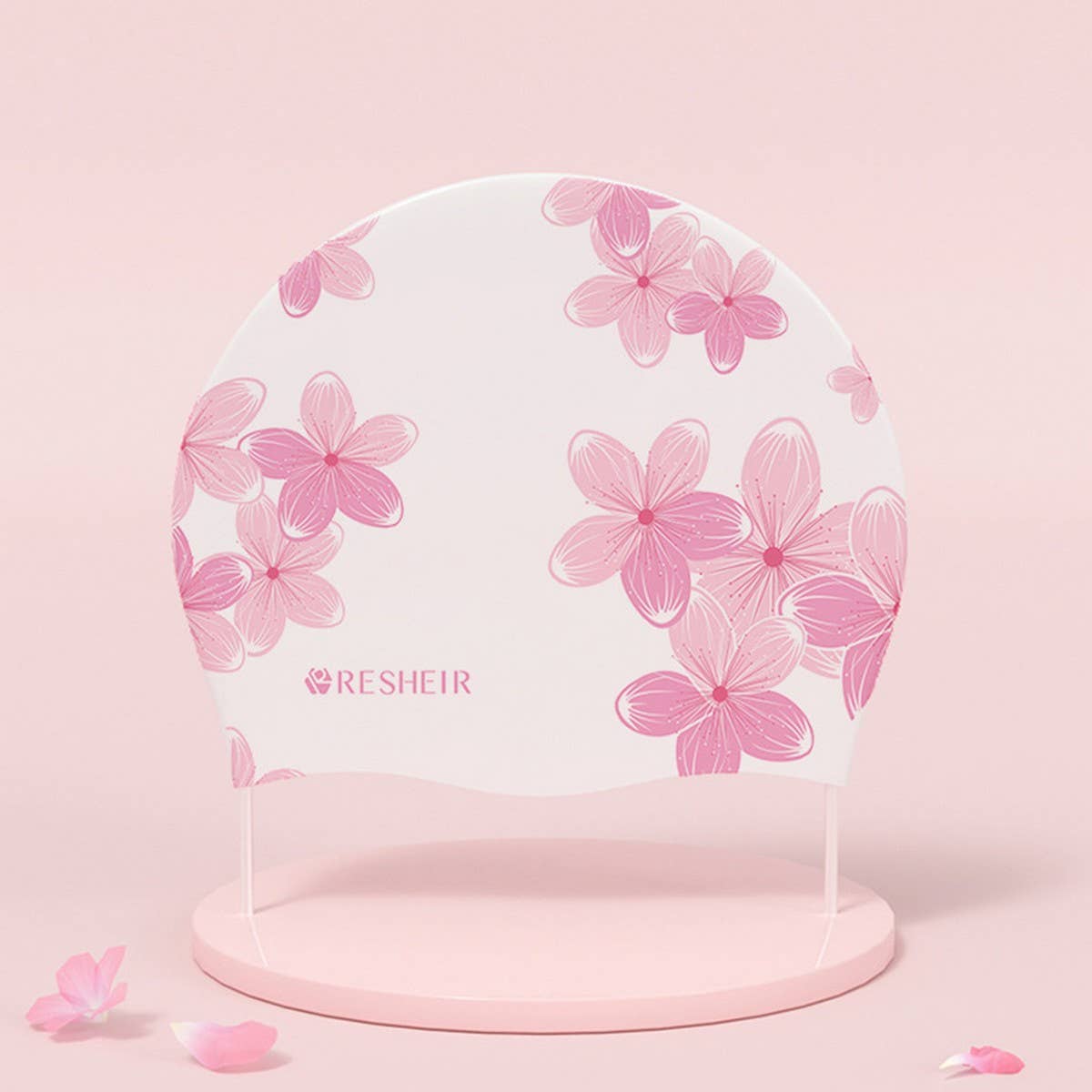 Fashion Silicone Swim Cap with Large Print_CWMM6709