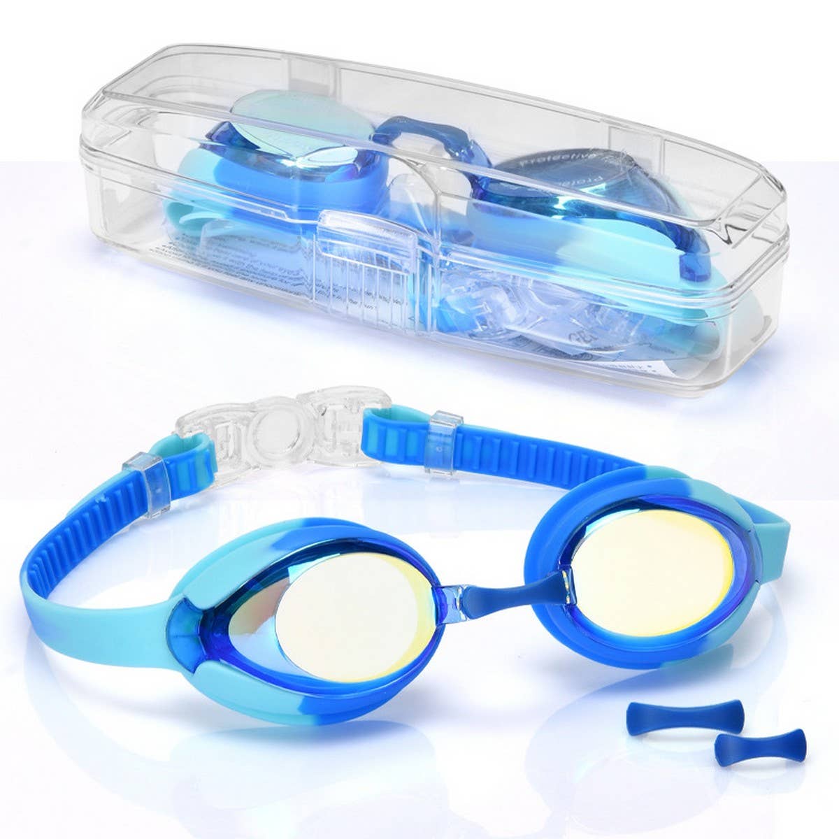 Kids Mirror Swim Goggles, HD Anti-Fog Waterproof