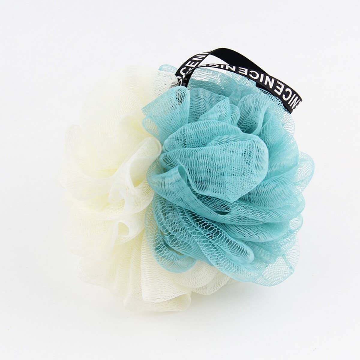 LARGE BATH FLOWER FOAMING NET TWO-COLOR BATH POUF