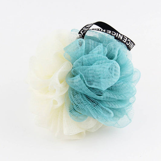 LARGE BATH FLOWER FOAMING NET TWO-COLOR BATH POUF