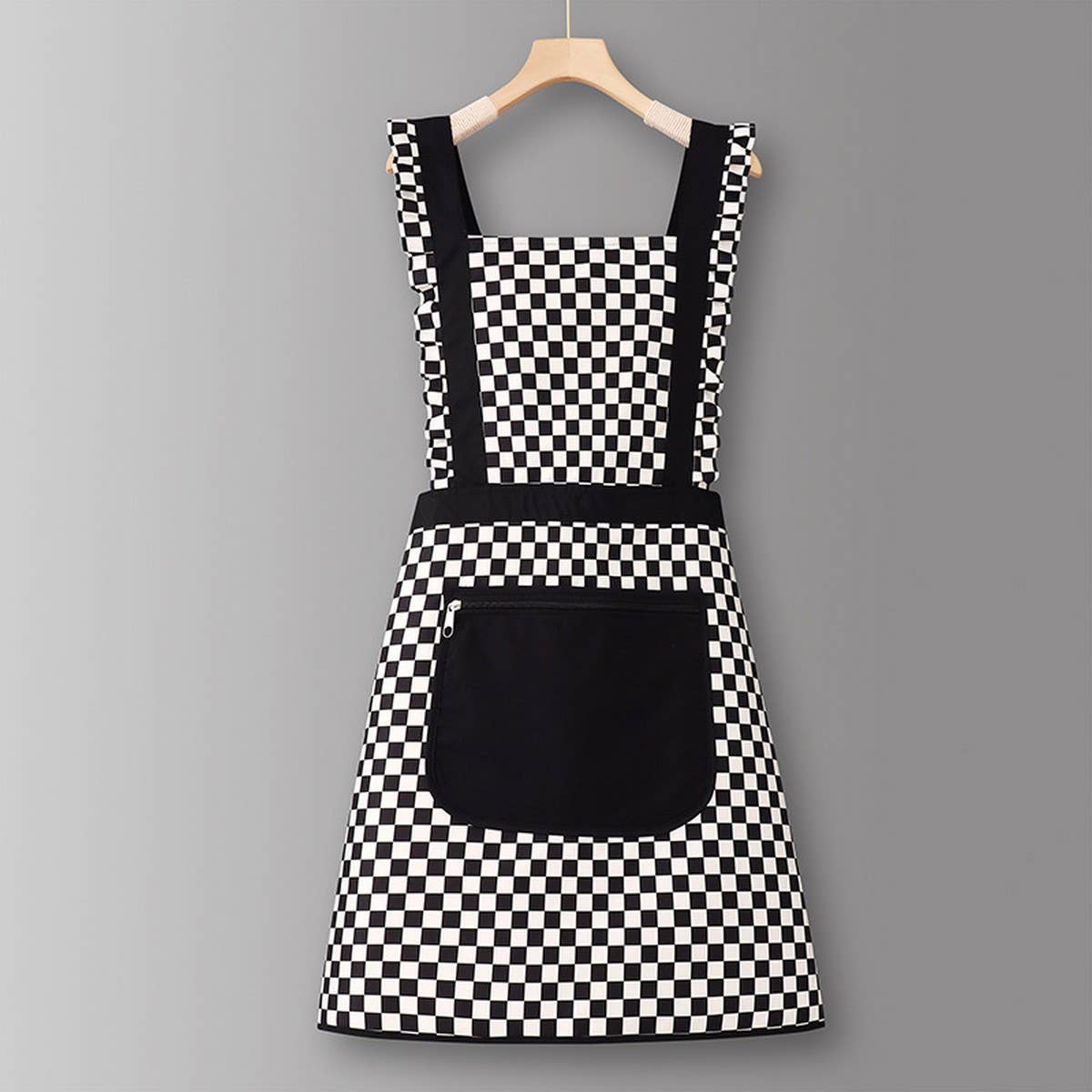 Houndstooth /Solid Color Waterproof Work Apron