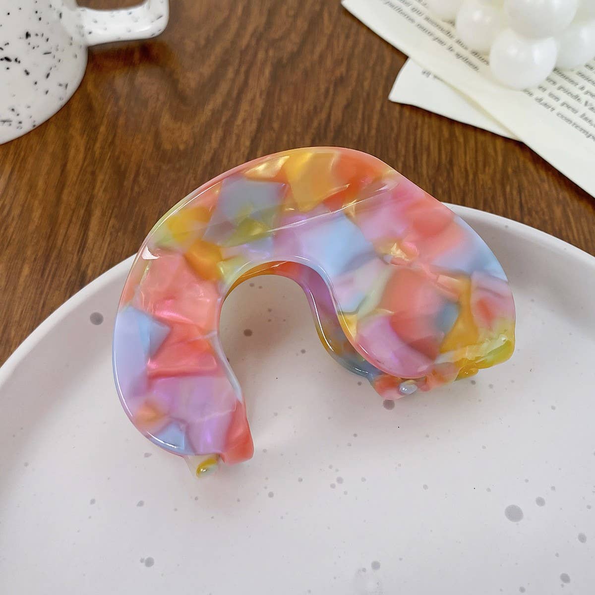 Elegant Acetate Hair Claw, Back Bun Shark Clip_CWAHA1594