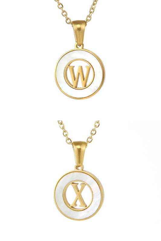 A-Z ALPHABET INITIALS PENDANT NECKLACE_CWAJE222
