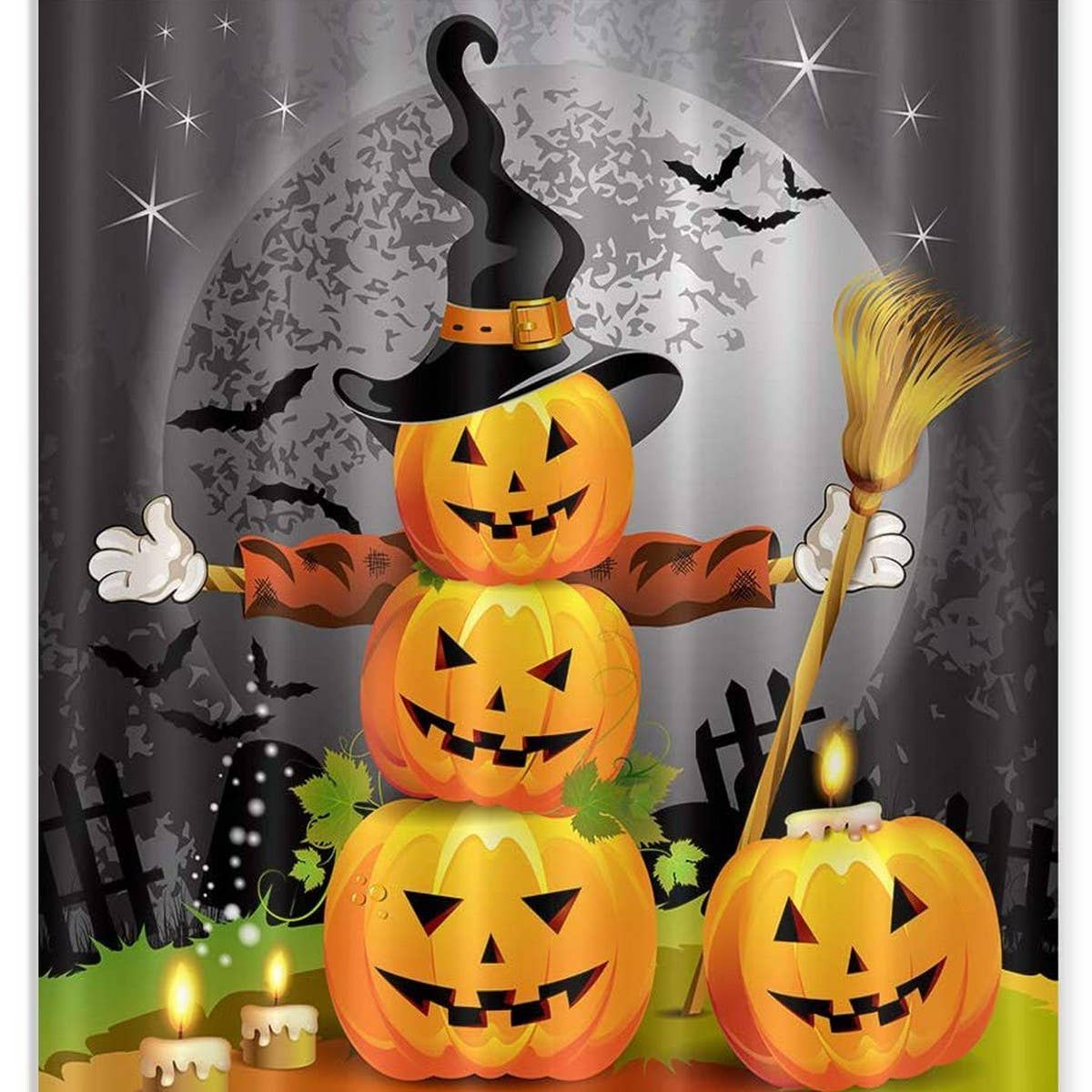 HALLOWEEN THANKSGIVING FLOWER SHOWER CURTAIN