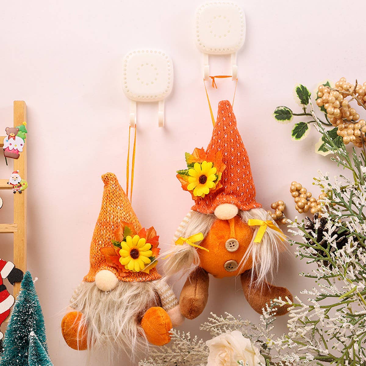 THANKSGIVING DECORATIONS DWARF FIGURINE ORNAMENTS