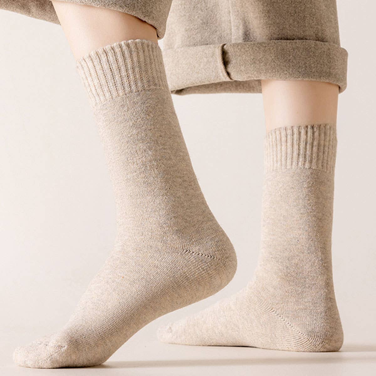 Thermal Fleece-Lined Crew Socks for Women, Winter