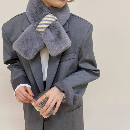 Winter new faux fur scarf women's warm collar