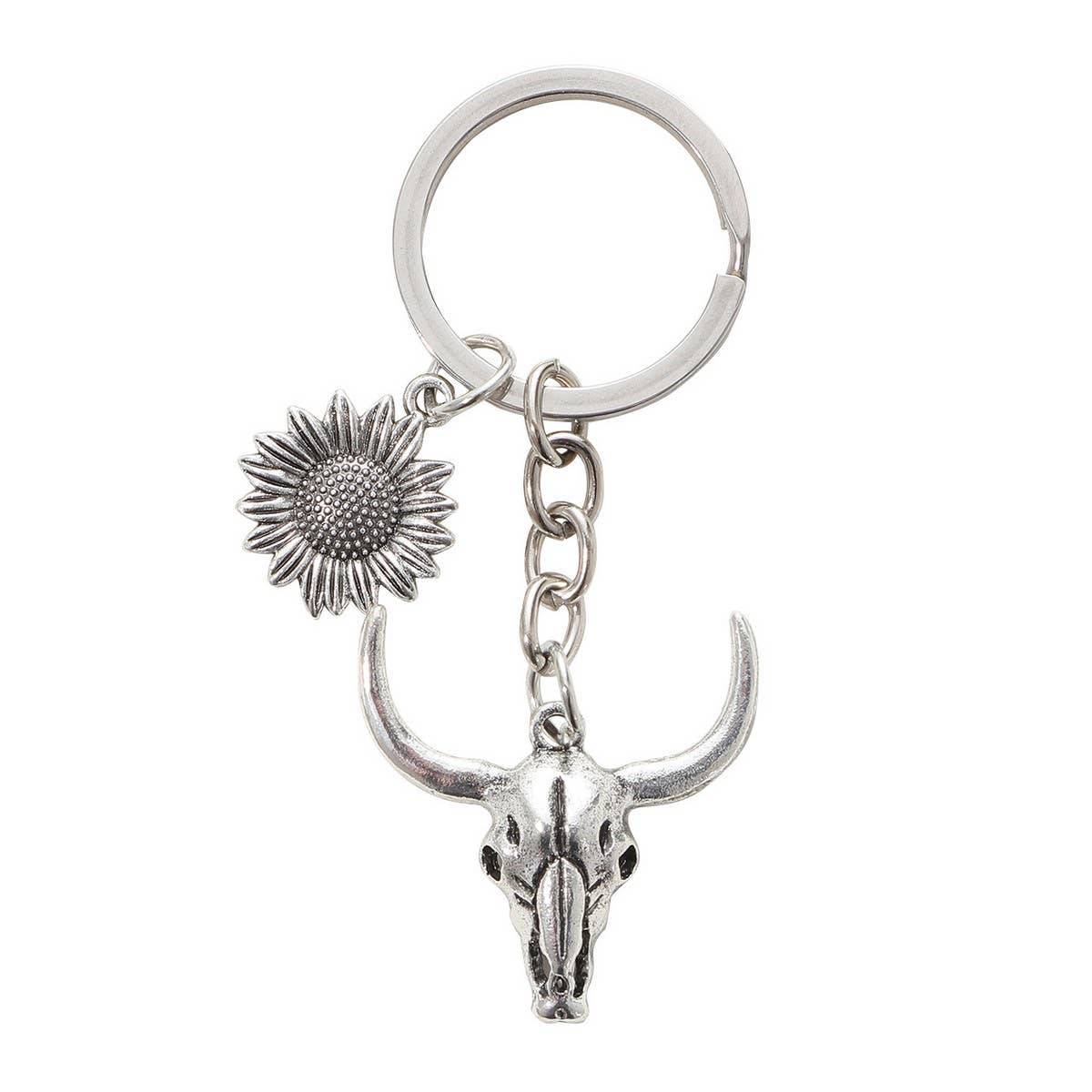 ALLOY OX HEAD KEYCHAIN PENDANT_CWMM0581