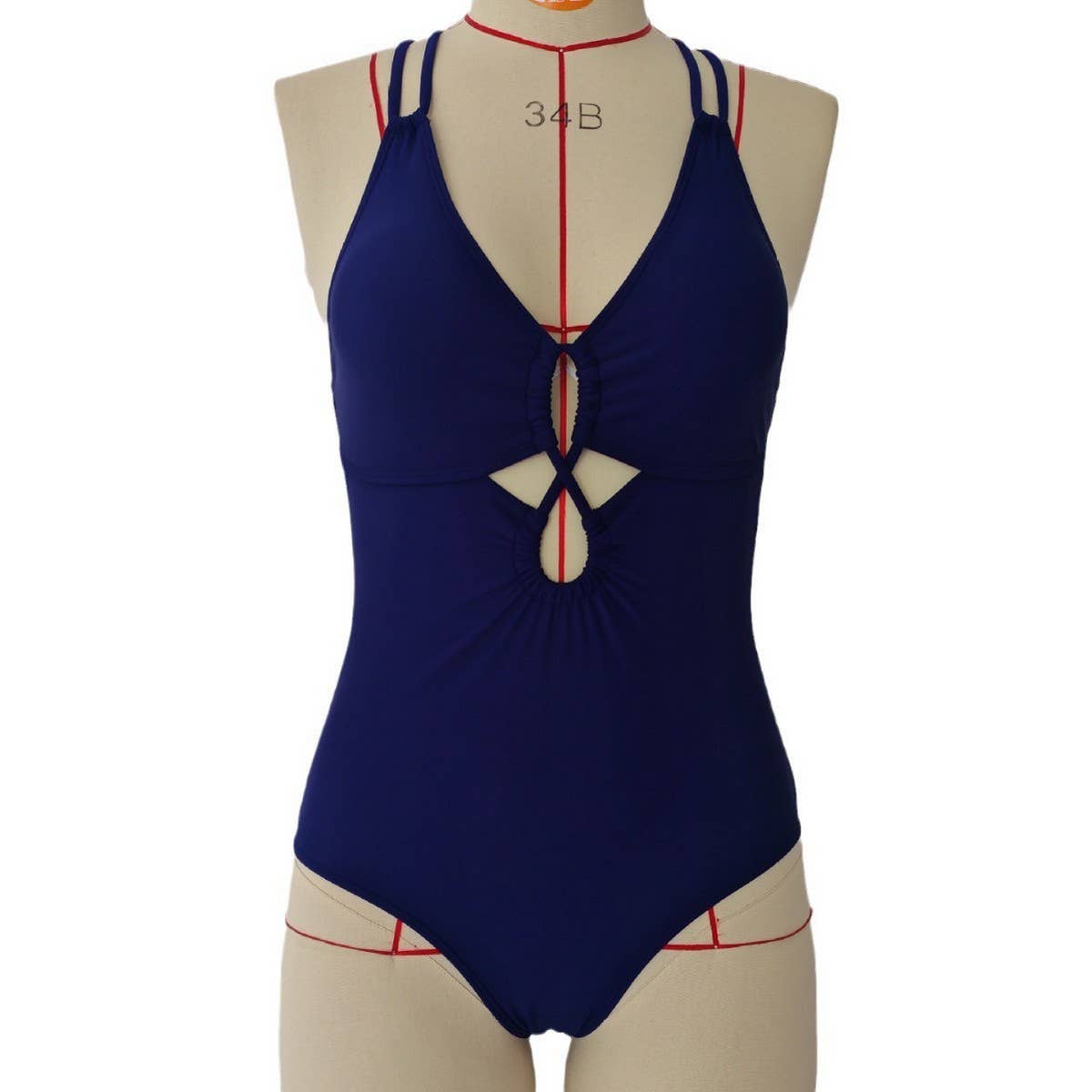 SEXY DOUBLE STRAP ONE-PIECE SWIMSUIT FOR WOMEN