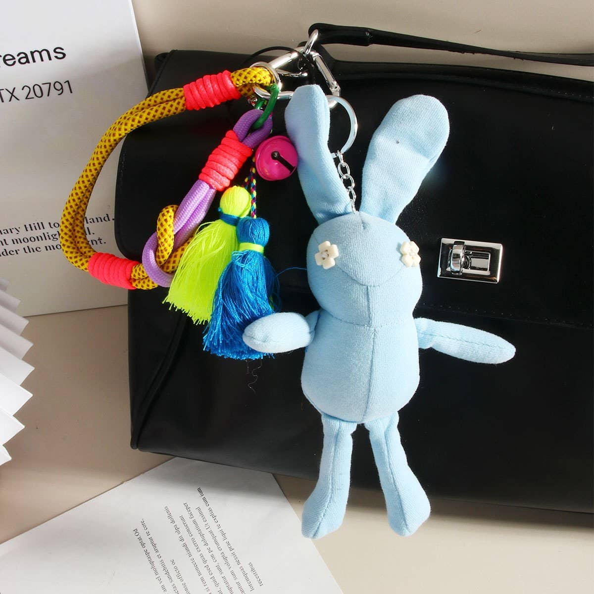 Cute Rabbit Keychain with Hanging Earrings
