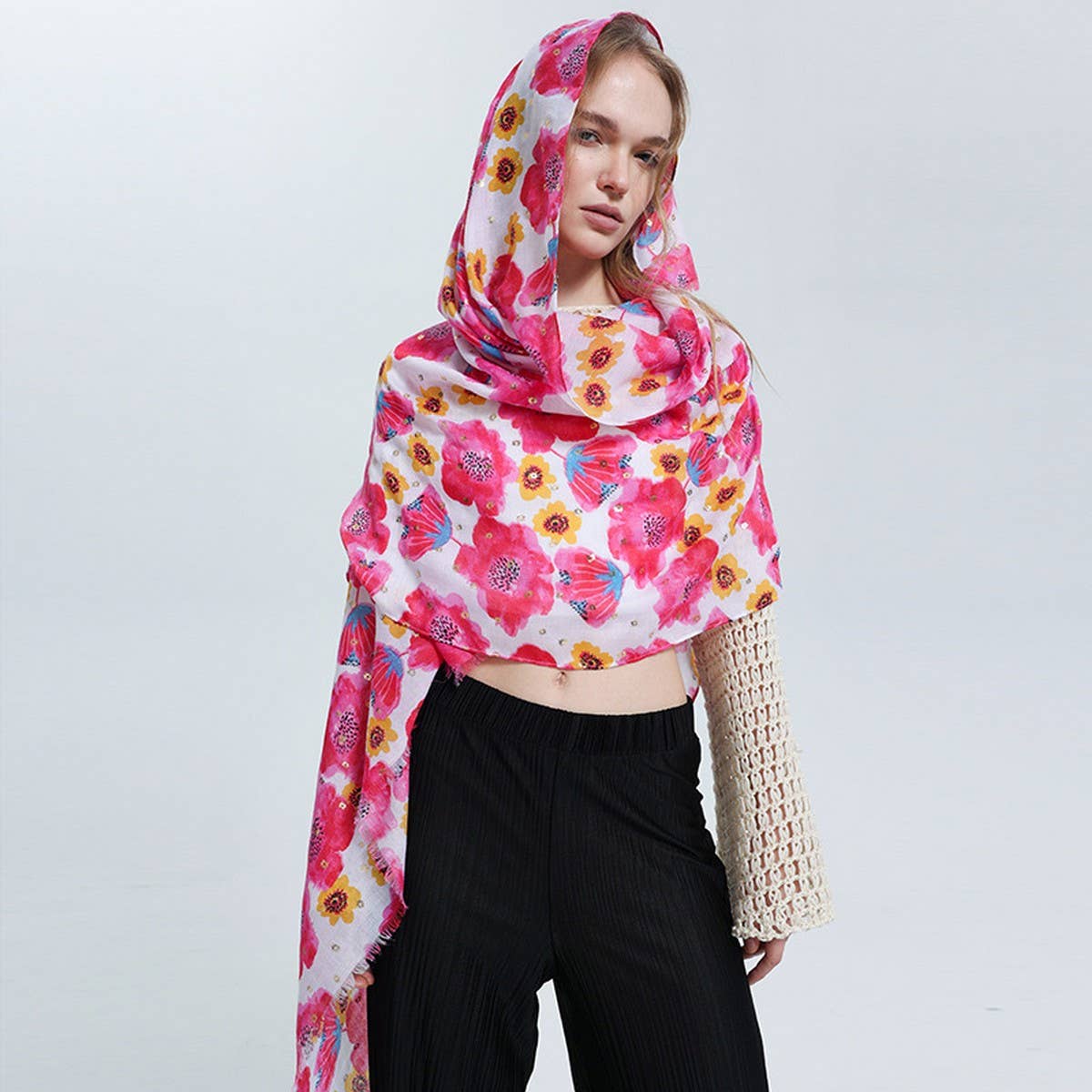 Satin Silk Scarf ? Colorful Sun Protection Shawl