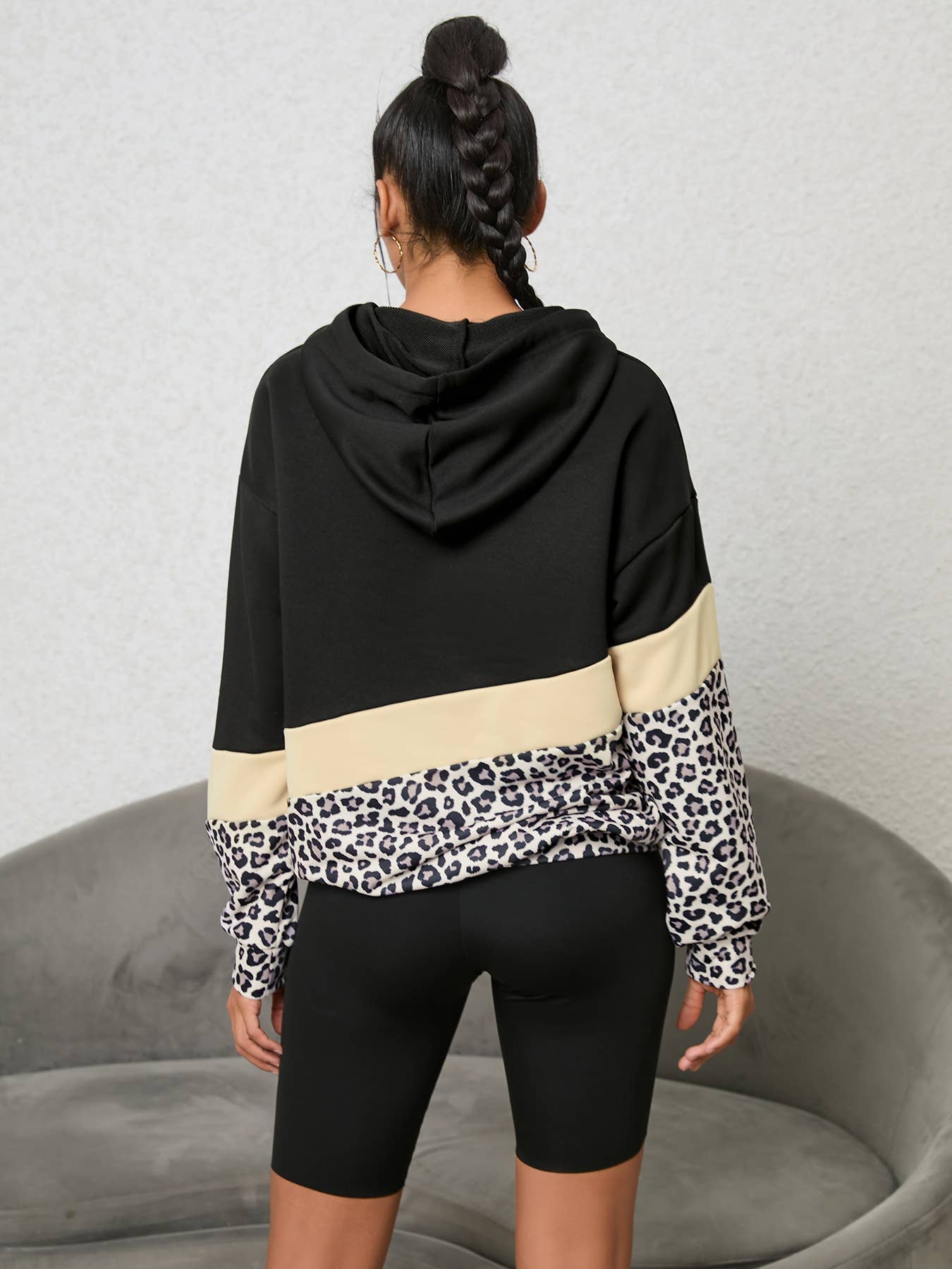 LEOPARD-PRINT HOODIE FASHION PULLOVER HOODIE
