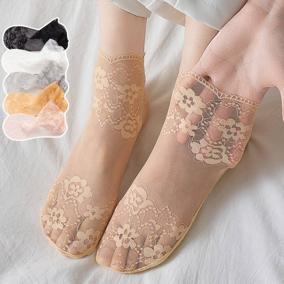 THIN SHORT SOCKS FOR SUMMER MESH LACE SOCKS